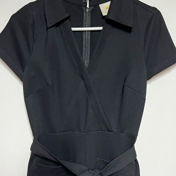NWT Anthropologie Maeve Collette Wrap Black Jumpsuit  Sz 2 Petite Host Pick 🥰 - Picture 16 of 16